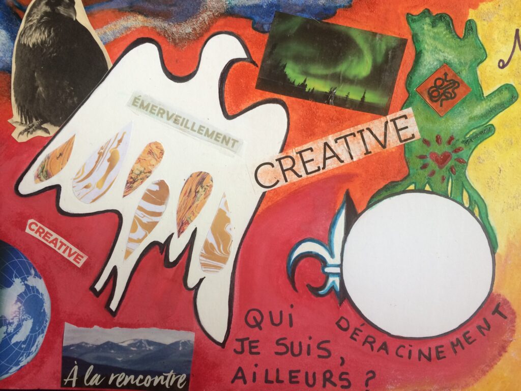 Artwork : migratory narrative of Franco-Yukon, photo credit Marie-Hélène Comeau