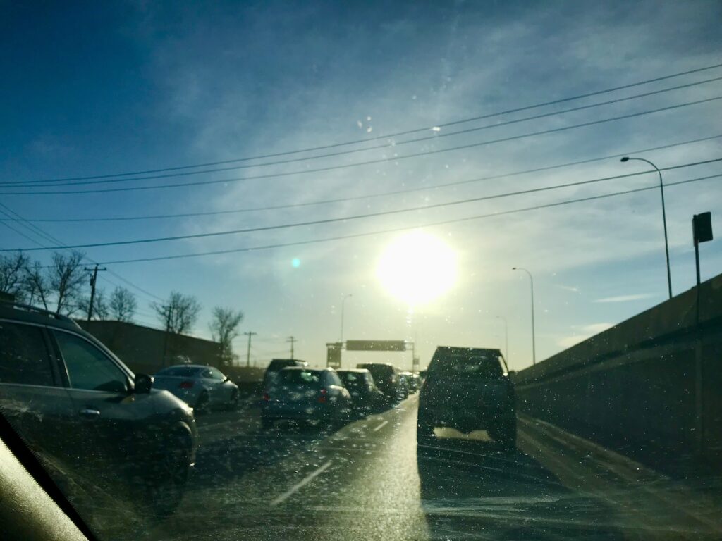 On the way to school