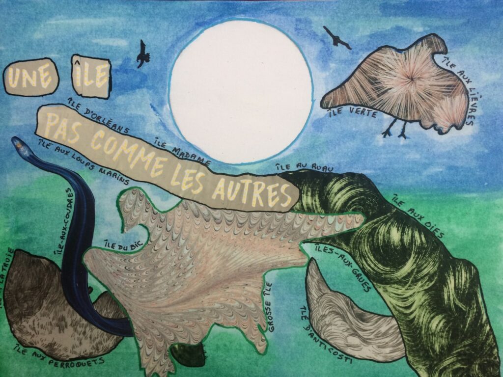 Artwork : migratory narrative of Franco-Yukon, photo credit Marie-Hélène Comeau