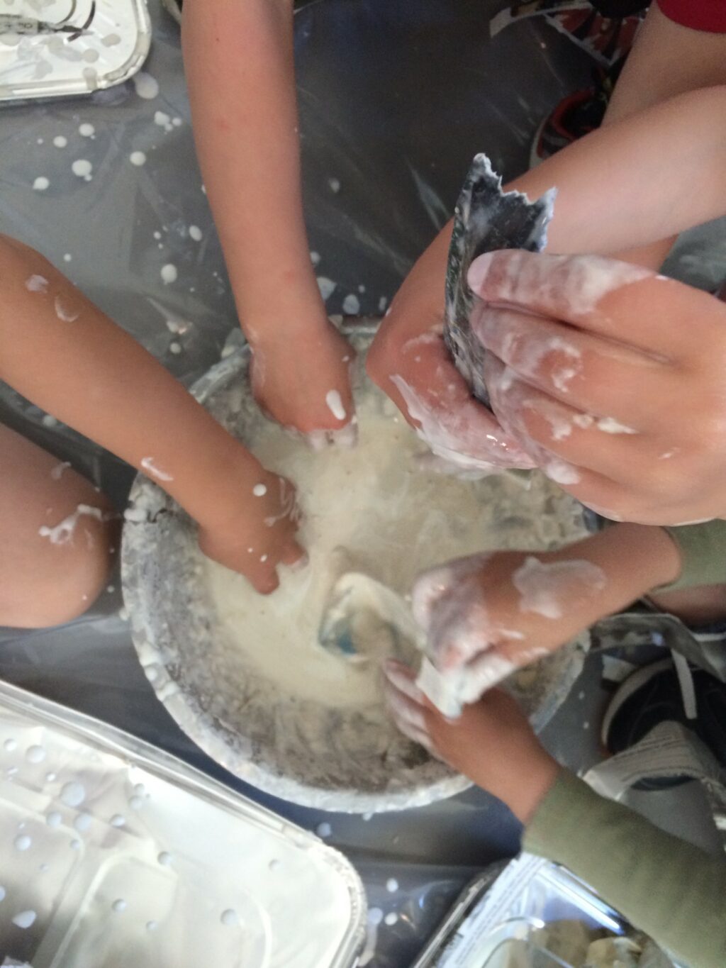 Paper-mâché bird workshop at day camp
