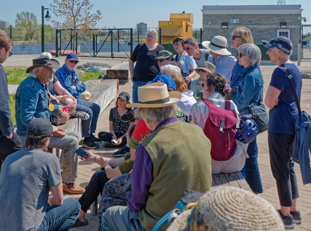 Albert Dumont, Elder of Kitigan Zibi, speaks about the Akikodjiwan (Chaudière Falls) site.
