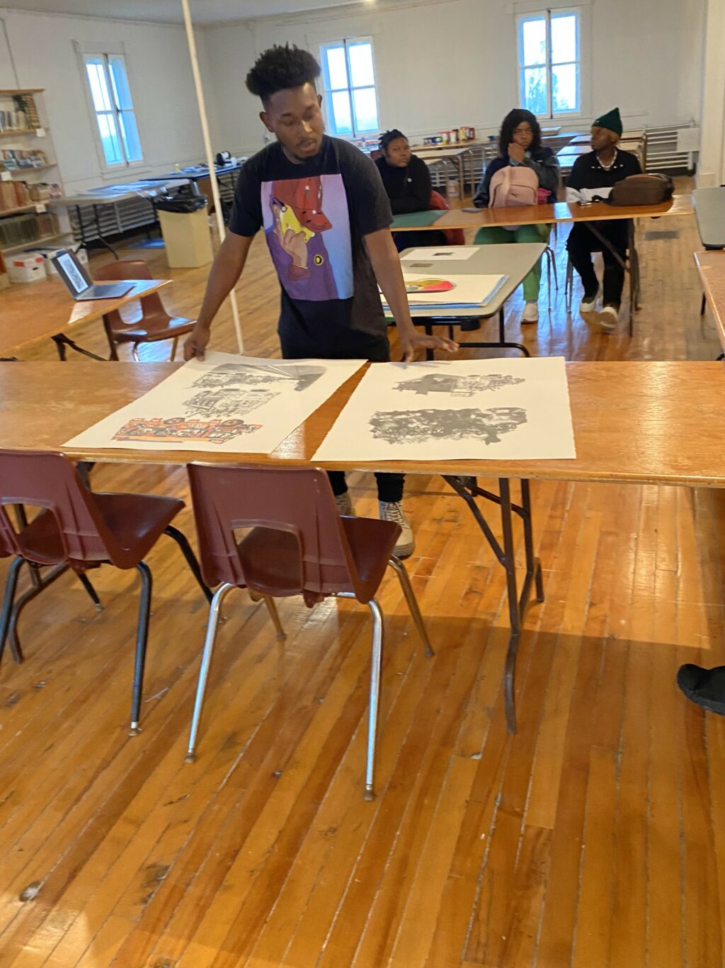 Workshop with artist Rotchild Choisy at Académie Ste-Famille on June 6.