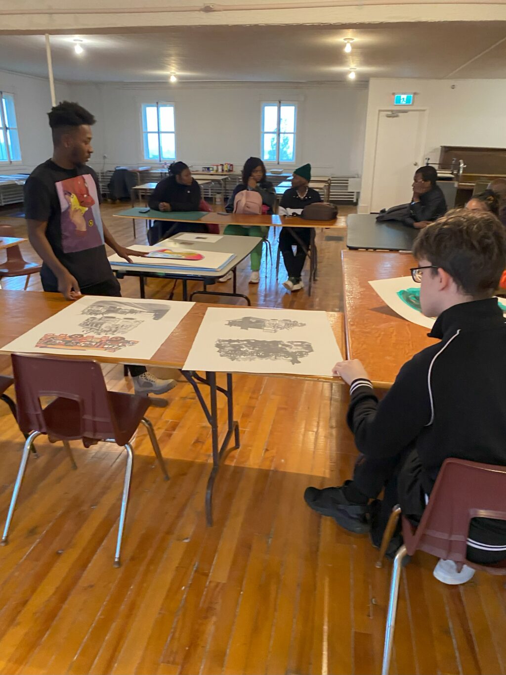 Workshop with artist Rotchild Choisy at Académie Ste-Famille on June 6.