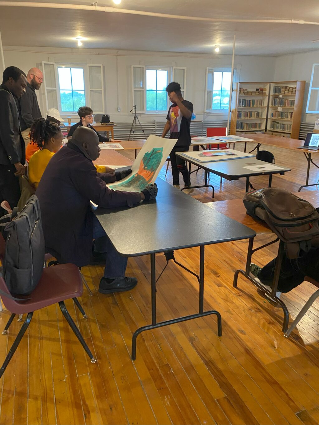 Workshop with artist Rotchild Choisy at Académie Ste-Famille on June 6.