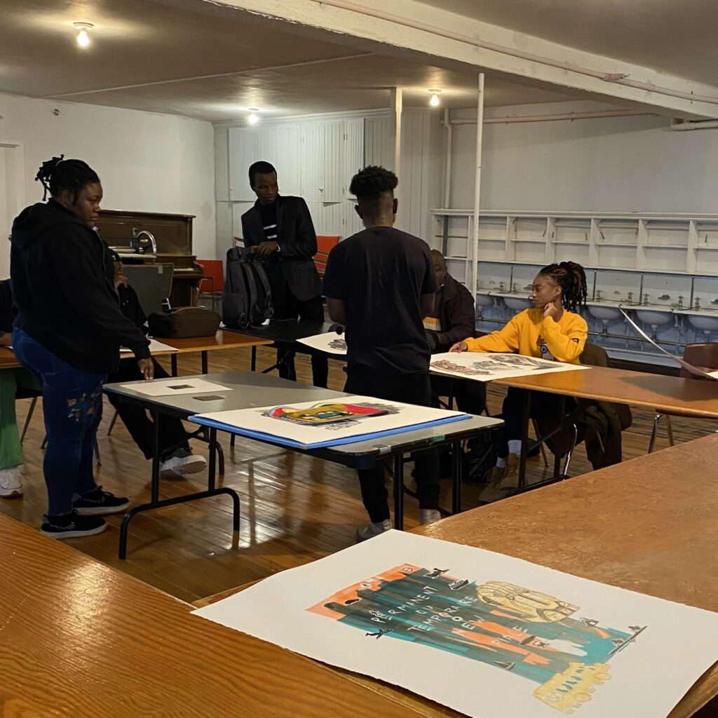 Workshop with artist Rotchild Choisy at Académie Ste-Famille on June 6.