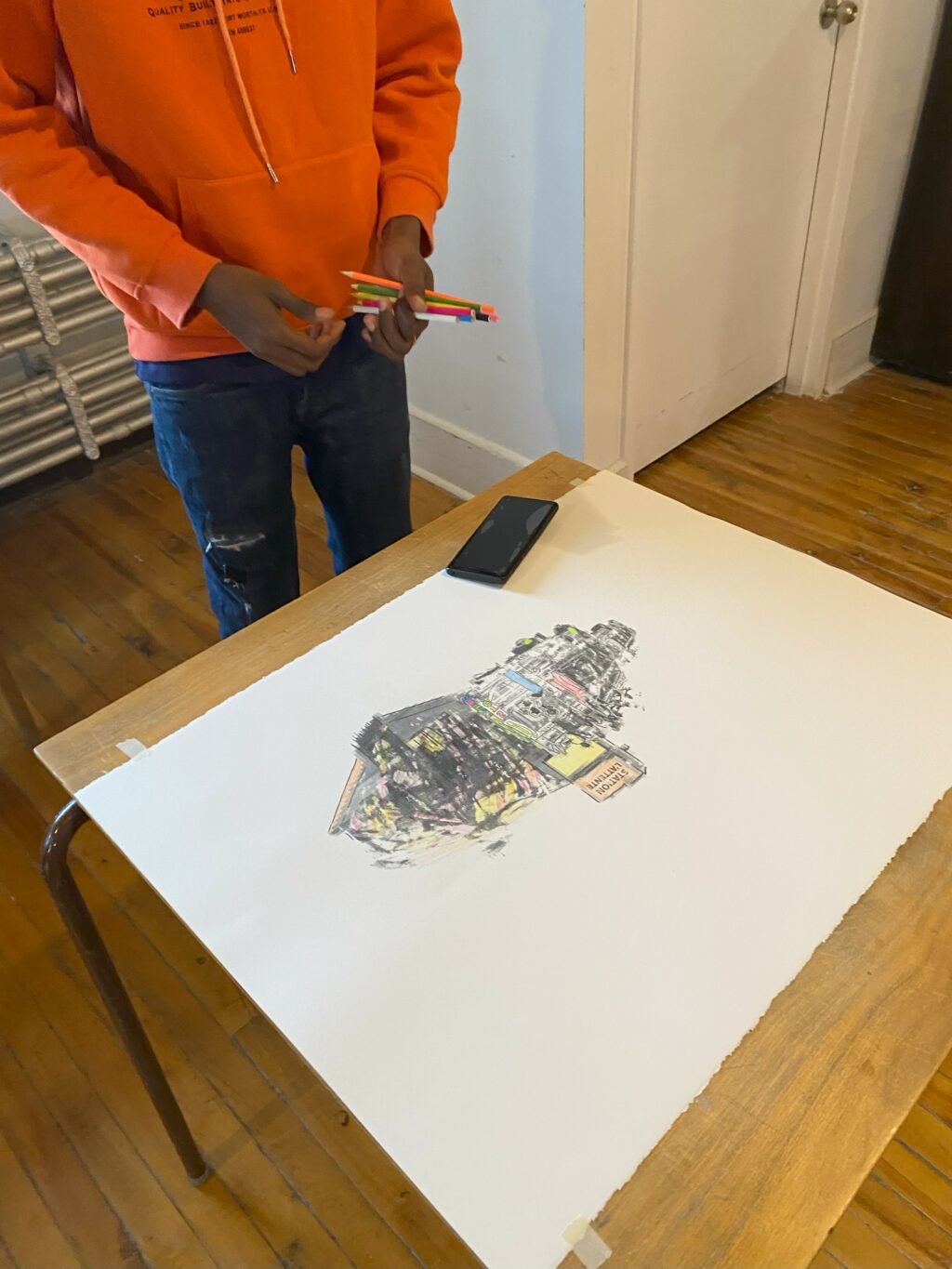 Workshop with artist Rotchild Choisy at Académie Ste-Famille on June 6.